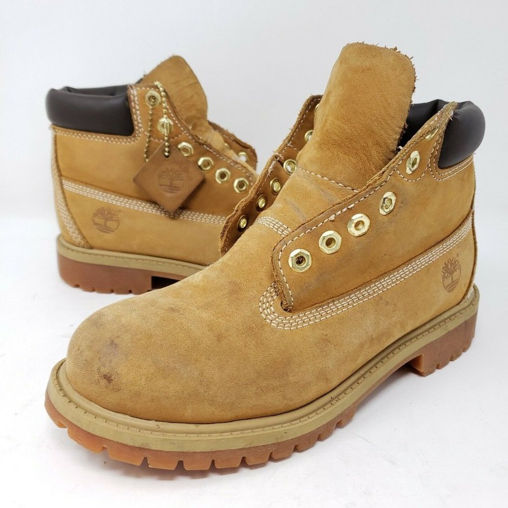 Timberland Boys Wheat Waterproof Boots 3 Youth Waterproof Suede Classic No Laces